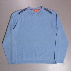 Hugo Boss Virgin Wool Crew Neck Pullover Blue Sweater Men's XL Retro y2k Style